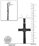 0.75 Carat (ctw) Round Black Diamond Mens Cross Pendant 3/4 CT Black Plated Sterling Silver