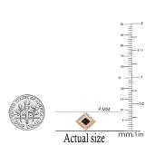 0.83 Carat (ctw) Princess Black & Round White Diamond Ladies Stud Earrings 3/4 CT 10K Rose Gold