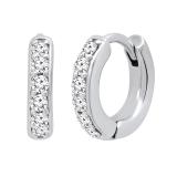 0.20 Carat (ctw) Round White Diamond Ladies Huggies Hoop Earrings 1/5 CT 10K White Gold