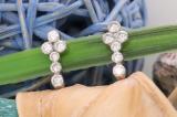 1.14 Carat (ctw) Round White Diamond Ladies Prong Set Cross Stud Earrings 10K White Gold