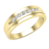 0.25 Carat (ctw) Round Diamond Mens Solid Ring Comfort Fit Wedding Band 1/4 CT 10K Yellow Gold