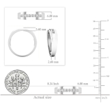 0.25 Carat (ctw) Round White Diamond Mens Solid Ring Comfort Fit Wedding Band 1/4 CT Sterling Silver