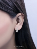 925 Sterling Silver Swirl Stud Earrings, 1.04 CT Pear & Round Cubic Zirconia in Screw Back