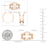 0.30 Carat (ctw) Round Diamond Ladies Wedding Band Enhancer Guard Ring 1/3 CT 14K Rose Gold