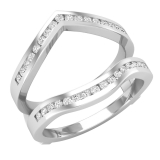 0.30 Carat (ctw) Round Diamond Ladies Wedding Band Enhancer Guard Ring 1/3 CT 14K White Gold