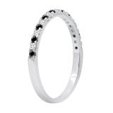 0.25 Carat (ctw) Round Black & White Diamond Ladies Stackable Wedding Band 1/4 CT Sterling Silver