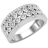 0.35 Carat (ctw) Round White Diamond Ladies Bridal Wedding Anniversary Band 1/3 CT Sterling Silver