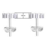 0.47 Carat (ctw) Princess & Round Diamond Ladies Custer Flower Stud Earrings 1/2 CT 18K White Gold