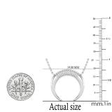 0.30 Carat (cttw) Crescent Style Moon Pendant (Silver Chain Included) for Her in 925 Sterling Silver
