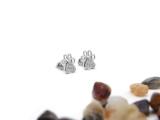 0.15 Carat (ctw) Round White Diamond Cat's Paw Print Screwback Stud Earrings 10K White Gold