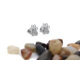 0.15 Carat (ctw) Round White Diamond Cat's Paw Print Screwback Stud Earrings 10K White Gold