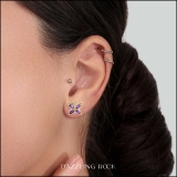 4X2 mm Marquise Amethyst Ladies Butterfly Fashion Stud Earrings 18K Yellow Gold
