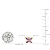4X2 mm Marquise Amethyst Ladies Butterfly Fashion Stud Earrings 18K Yellow Gold