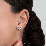 4X2 mm Marquise Amethyst Ladies Butterfly Fashion Stud Earrings Sterling Silver