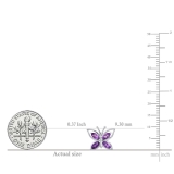4X2 mm Marquise Amethyst Ladies Butterfly Fashion Stud Earrings Sterling Silver