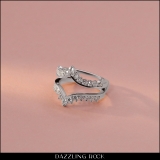 1.00 Carat (ctw) Round Diamond Ladies Wedding Enhancer Guard Double Ring Band 1 CT Platinum