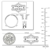 1.00 Carat (ctw) Round Diamond Ladies Wedding Enhancer Guard Double Ring Band 1 CT Platinum