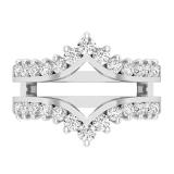 1.00 Carat (ctw) Round Diamond Ladies Wedding Enhancer Guard Double Ring Band 1 CT Platinum