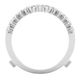 1.00 Carat (ctw) Round Diamond Ladies Wedding Enhancer Guard Double Ring Band 1 CT Platinum