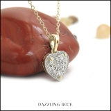 0.55 Carat (ctw) Round White Diamond Ladies Heart Shape Cluster Love Pendant 14K Yellow Gold