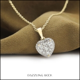 0.55 Carat (ctw) Round White Diamond Ladies Heart Shape Cluster Love Pendant 14K Yellow Gold