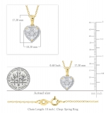 0.55 Carat (ctw) Round White Diamond Ladies Heart Shape Cluster Love Pendant 14K Yellow Gold