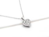 0.55 Carat (ctw) Round White Diamond Ladies Heart Shape Cluster Love Pendant Sterling Silver