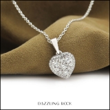0.55 Carat (ctw) Round White Diamond Ladies Heart Shape Cluster Love Pendant Sterling Silver
