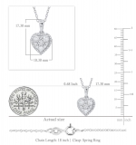 0.55 Carat (ctw) Round White Diamond Ladies Heart Shape Cluster Love Pendant Sterling Silver