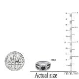 1.40 Carat (ctw) Round Black & White Diamond Ladies Split Shank Wedding Ring Set Sterling Silver