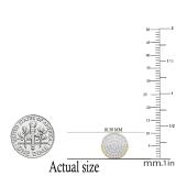 0.32 Carat (ctw) Round White Diamond Ladies 3D Disk Circle Stud Earrings 1/3 CT 14K Yellow Gold