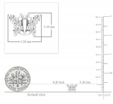 0.20 Carat (ctw) Round White Diamond Ladies Butterfly Stud Earrings 1/5 CT Sterling Silver