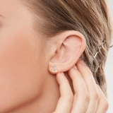0.10 Ctw Round White Diamond Anchor & Wheel Mismatch Stud Earrings for Her in 18K Solid Rose Gold, Push Back