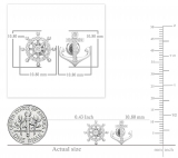 0.10 Ctw Round White Diamond Anchor & Wheel Mismatch Stud Earrings for Her in 925 Sterling Silver in Screw Back