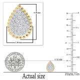 0.25 Carat (ctw) Round White Diamond Ladies Teardrop Cluster Stud Earrings 1/4 CT 18K Yellow Gold