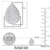 0.25 Carat (ctw) Round White Diamond Ladies Teardrop Cluster Stud Earrings 1/4 CT Sterling Silver