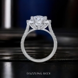 925 Sterling Silver Double Prong Halo Ring, 4.82 ctw Oval & Round Cubic Zirconia