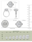 925 Sterling Silver Double Prong Halo Ring, 4.82 ctw Oval & Round Cubic Zirconia