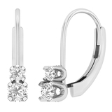 0.25 Carat (ctw) Round White Diamond Ladies Huggie Hoop Earrings 1/4 CT 18K White Gold