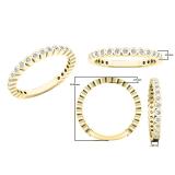 0.22 Carat (ctw) Round White Diamond Ladies Anniversary Wedding Stackable Band 14K Yellow Gold