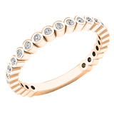 0.22 Carat (ctw) Round White Diamond Ladies Anniversary Wedding Stackable Band 18K Rose Gold