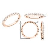 0.22 Carat (ctw) Round White Diamond Ladies Anniversary Wedding Stackable Band 18K Rose Gold