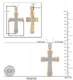 0.55 Carat (ctw) Round White Diamond Mens Cross Religious Pendant 1/2 CT, 14K Yellow Gold