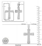 0.55 Carat (ctw) Round White Diamond Mens Cross Religious Pendant 1/2 CT, 18K White Gold
