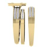 0.25 Carat (ctw) Round White Diamond Men & Womens Engagement Ring Trio Set 1/4 CT 10K Yellow Gold