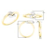 0.05 Carat (ctw) Round Diamond Bridal Solitaire Heart Engagement Ring 14K White & Yellow Gold