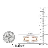 1.00 Carat (ctw) Round White Diamond Ladies Wedding Enhancer Guard Double Ring 1 CT 10K Rose Gold