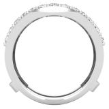 1.00 Carat (ctw) Round White Diamond Ladies Wedding Enhancer Guard Double Ring 1 CT Sterling Silver