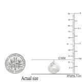 6 mm Round Freshwater Pearl Ladies Stud Earrings with Diamond Accents 925 Sterling Silver