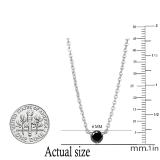 1.00 Carat (ctw) Round Black Diamond Ladies Solitaire Pendant 1 CT 18K White Gold